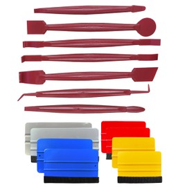 anquanhepro Kit de herramientas de revestimiento de vinilo para herramientas de embalaje de coche de película de ventana, incluyendo raspador de fieltro, raspador de plástico, raspador de silicona