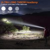 MAXME100® Upgraded Long Throw Headlamp Rechargeable, Head Lamp, High Lumen