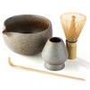 片口抹茶碗セット 茶道具 お点前用 茶道具 茶碗 茶筅立て 茶筅(百本立) 茶杓 片口式桃形丸身 (岩の白)