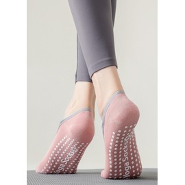 Macadama Yoga & Pilates Non-Slip Grip Socks - Ideal for Gym & Gifting Yoga-Pilates Socks Purple 3ea