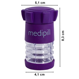 MEDIPILL - MED-BRM Manual Pill Grinder - One Piece - Easily crushes medication into fine powder - Ideal for travel - Makes it easier to take children, animals.