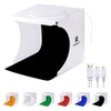 Mini Photo Studio Super Bright Photography Light Box Lightbox Portable Shooting Light Tent with 6 Colors Photography Backdrops Waterproof Background Screen Carrying Bag (20 Centimeter)