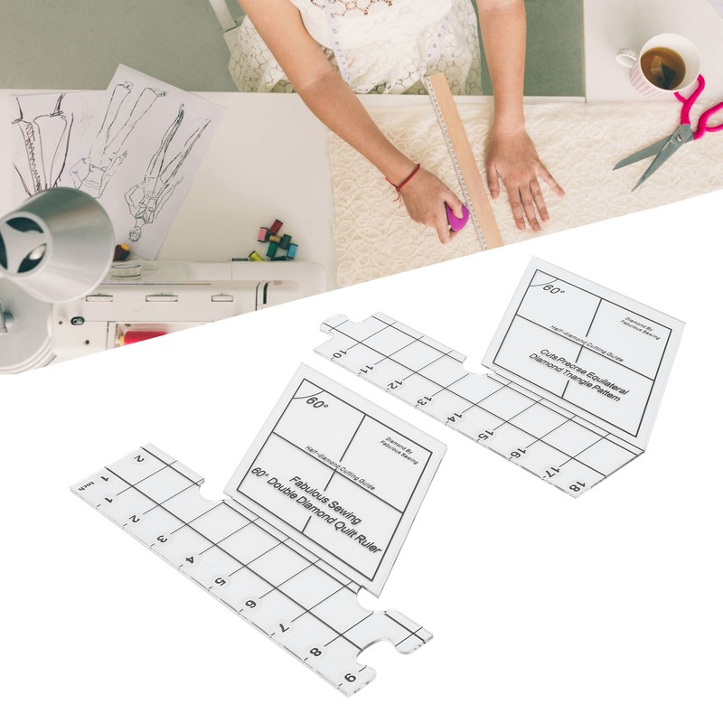 18inch Double Strip Quilting Ruler 60 Degree Diamond Quilt Ruler