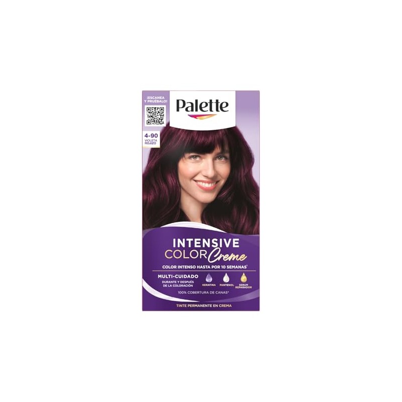 Palette Tinte para cabello color creme, violeta rojizo 4-90