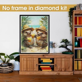Bimkole DIY 5D Diamond Painting Accessories, Summer Hedgehog, Animal Diamond Painting Kit, Full Round Drill Painting by Numbers, Painting, Embroidery, Cross Stitch Diamond Decoration, 30 x 40 cm