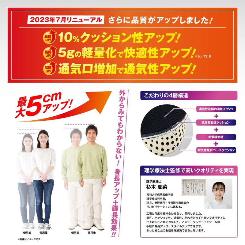 (Physical The Supervision) Secret Insole, 4 Sizes to Choose from,