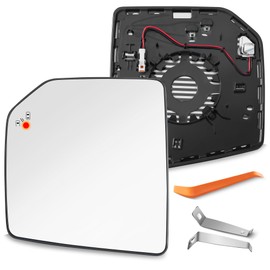 SNEMEEY Compatible with Ford F150 Driver Side Mirror Glass 2015 2016 2017 2018 2019 2020 2021 - Left Side Ford F150 Raptor Mirror Replacement Glass, with Blind Spot Detection, FL3Z-17K707-AH