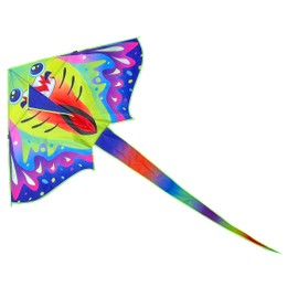 Happy and Hippie Fish Kite for Kids and Adults, Colorful New 2023 Vibrant Design, Beginner-Friendly Easy to Fly, Perfect for Beach, Park, and Family Fun (Pink)