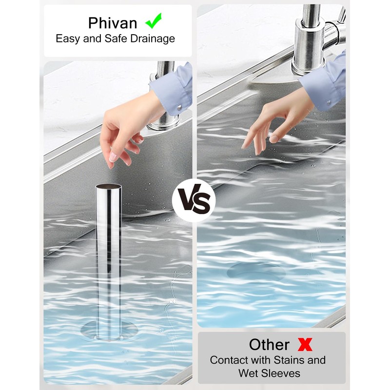 Phivan Bar Sink Overflow Pipe 12.25 Inch Stainless Steel Bar