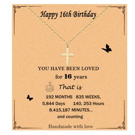 Cross Necklace for Women Birthday Gifts for Women Gold Cross Necklace Jewelry for Birthday Simple Trendy Gold Cross Necklaces Dainty Cross Pendant Choker Necklaces for Family Friends (16th Necklace)