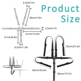 2Pcs High Chair Straps, Universal Baby Trend High Chair Replacement Straps, for Children Kid Pushchair, Pram Buggy and High Chair Pram(Grey and Black)