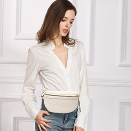 Belt Bag Women's Bum Bag Fashion Waist Bag Women's Purse Oval Bags Shoulder Bag Mini Belt Bag for Travel Hiking and All Outdoor Activities, Beige belt bag., Sport Waist Pack