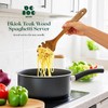 Bkiok Natural Nonstick Teak Wood Pasta Fork, Noodle Spaghetti Spoon