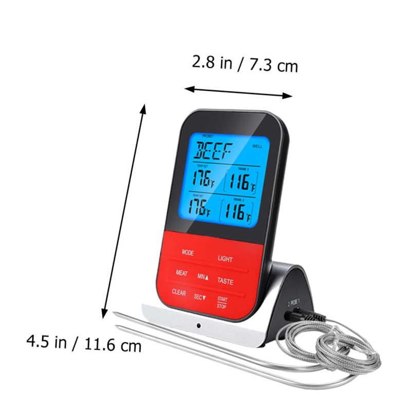 CIYODO Wireless Kitchen Thermometer with Dual Probes Accurate LCD Display