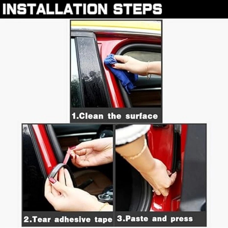 Unbranded 32.8ft Universal Car Weather Stripping Self-Adhesive Auto Door Rubber