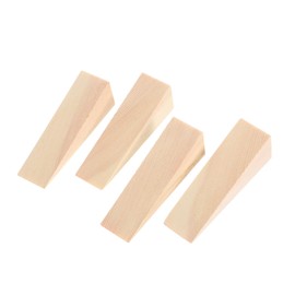TEHAUX 4pcs Wooden Wedge Door Stoppers Heavy Duty Door Stopper for Home Office Stylish Design Protects Walls from Damage Noise Material for Use