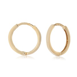 NKlaus Pair of Creole Earrings 11-13 mm 333 Yellow Gold 8 Carat Earrings Folding Hoop Earrings, Yellow Gold