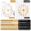 CLXEAST 30 Inch Wall Clock,Large Champagne Gold Metal Roman Numeral