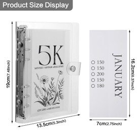 12-Month Envelopes Money Saving Challenge Binder,Budget Binder With Cash Envelopes, 2.5K/5K/10K Dollars Cash Loose Leaf Savings Book, for Fun Money Saving Challenge (2.5K)
