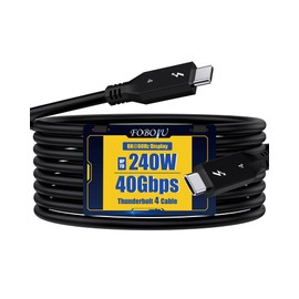 Foboiu Thunderbolt 4 Cable 6ft (1.8 Meter) 1 Pack USB C Display Cable 40 Gbps Data Transfer 240W Charging 8K Display for MacBooks,Hub, Docking, and Thunderbolt 3/4 USB4 Cable