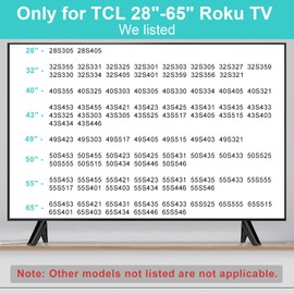 TV Legs for TCL Roku 28inch to 65inch TV Stand Legs, Replacement Legs for TCL Roku TV 32S359 49S515 50S453 55S455 with Screws Set, Remote Holder & Instructions