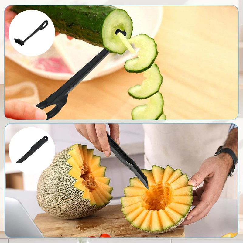 Kitchen Spiral and V-Shaped Tools, Carving and Spiralizer for Vegetables