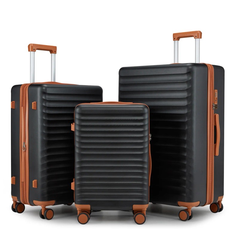 US Warehouse Waterproof Luxury PC+ABS 3 Pieces Trolley Suitcases Luggage