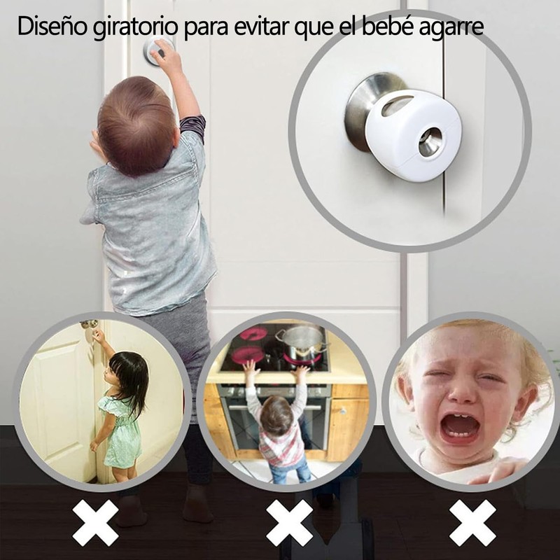 WEZCHUGHAOL Cubierta de Seguridad para Perilla de Puerta, 6pcs Cubiertas