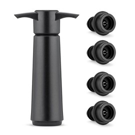 Wine Saver Pump and 4 Vacuum Stoppers - Keeps Wine Fresh Longer | Perfect Wine Accessories Gift