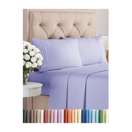 Twin XL 4 Piece Sheet Set - Comfy, Breathable & Cooling - Hotel Luxury Bedding for Women, Men, Kids & Teens - 1 Flat & 1 Fitted Sheet & 2 Pillowcases w/ Deep Pockets - Soft and Wrinkle Free - Lavender