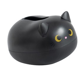 Cartoon Cat Tissue Box, Plastic Cartoon Face Tissue Box Cover Holder, Beautiful Napkin Box, Tissue Dispenser Box for Kitchen, Bathroom, Vanities, Bedroom Dressers (Black)