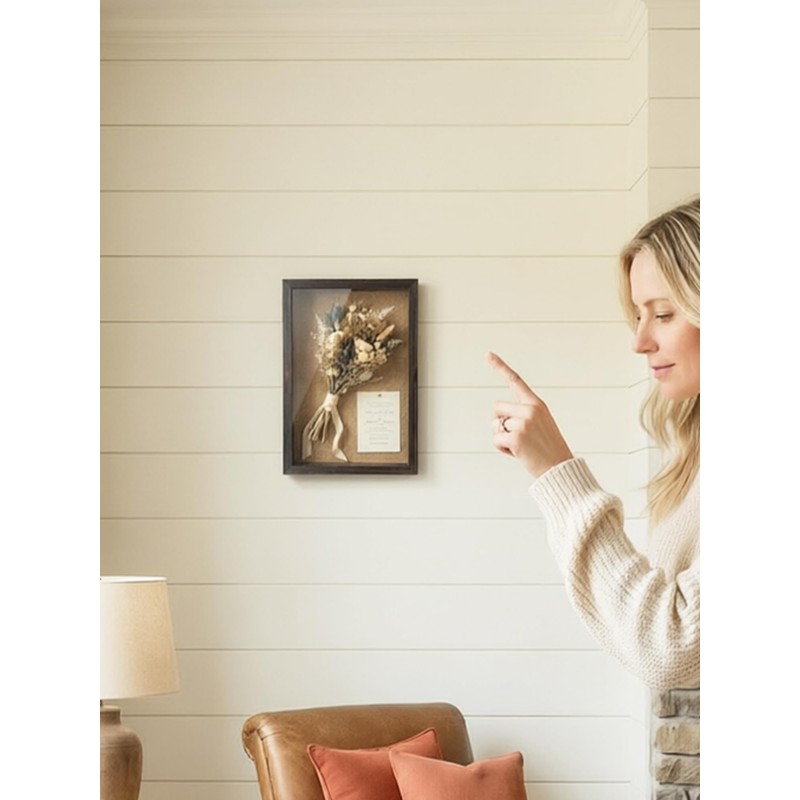 11x16 Shadow Boxes Frames Large Shadow Box with Removable 3-Grid