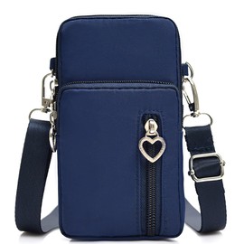 Pequeñas bolsas cruzadas para mujer, bolsa universal para teléfono celular, bolsillos ligeros, mini bolsa de hombro, azul (01 Darkblue), Small