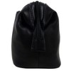 Oakridge Leather Mens Top Frame Washbag/Toiletry Bag - Black