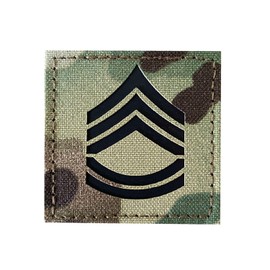 2” x 2” MC IR US Army Rank IR Flag Patch with Hook Fastener (E7 Sergeant First Class)…