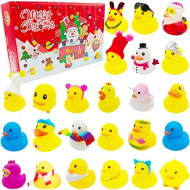 Tayuvira Ducks Advent Calendar 2024, 24 Days Rubber Duck Toy Christmas Calendar 2024, Rubber Ducks Bath Toy Baby Advent Calendar, Rubber Duck Christmas Countdown Calendar for Children