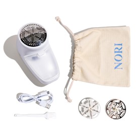 NORI Trim Fabric Shaver | Lint Remover for Clothes & Furniture | Furniture Shaver for Couch Pilling | Wireless, Rechargeable Lint Shaver | Sweater Shaver | Apartment and Dorm Room Essentials | White