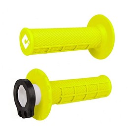 ODI Lock-On Grips MX Half Waffle Neon Yellow for 2 and 4 Stroke