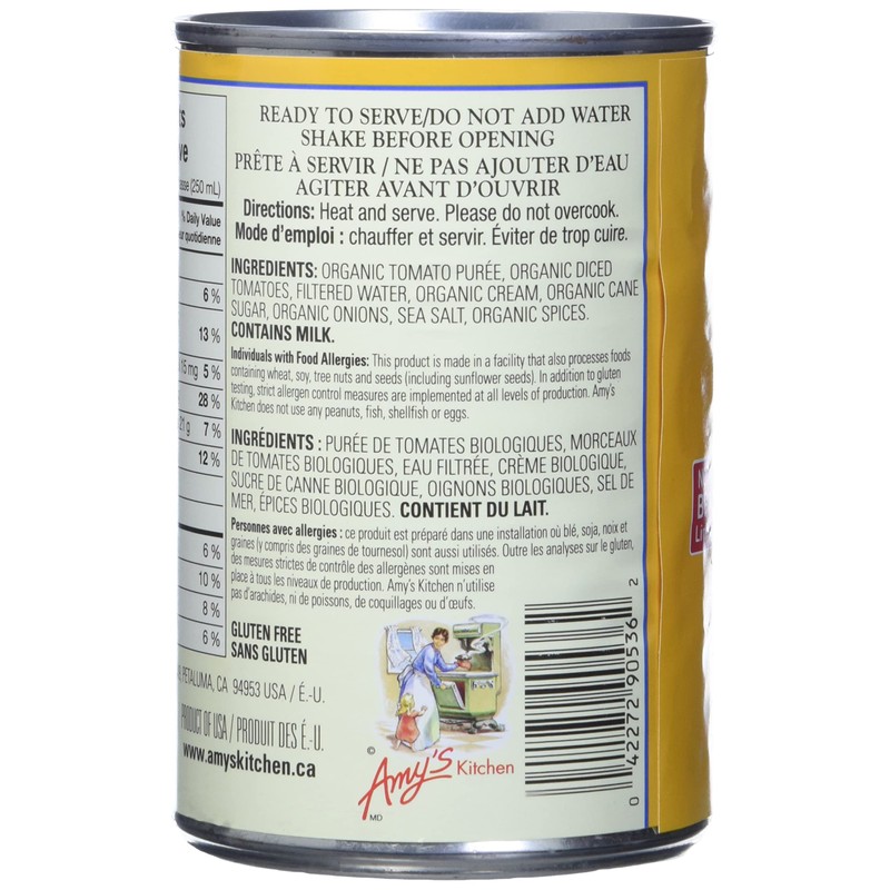 Amy'S Kitchen Organic Tomato Bisque, 398 ml