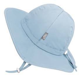 JAN & JUL Cotton Sun-Hat for Boys and Girls, Beach Hat with UV Protection for Kids (XL: 5-12 Years, Light Blue)