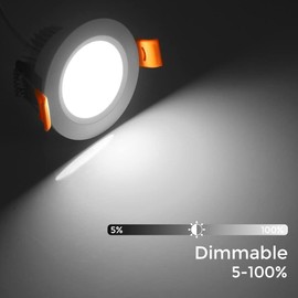 2 Inch LED Recessed Lighting Dimmable Downlight, 3W(35W Halogen Equivalent), 6500K Daylight White, CRI80, LED Ceiling Light with LED Driver (8 Pack)