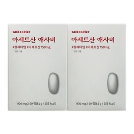 Talk to Her 톡투허 유기농 애사비 알약 아세트산 750mg x 90정 2개 / 써클 Talk to Her Organic Asabi Tablets Acetic Acid 750mg x 90 Tablets 2 Packs / Circle