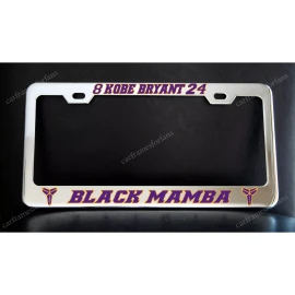 none 8 KOBE BRYANT 24 BLACK MAMBA - Chrome License Plate Frame Metal