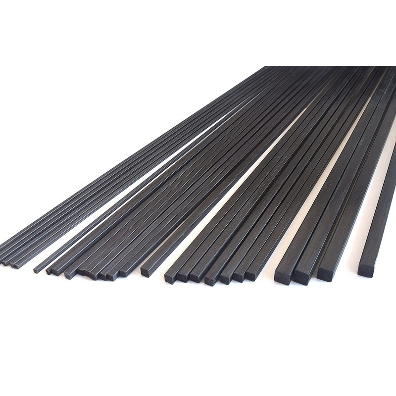 4pcs 6.0mm Square Carbon Fiber Rods 6.0x6.0x420mm,Solid Carbon Tube(pultrusion) 6.0mm
