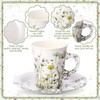 Rtteri 20 Sets Floral Paper Tea Cups and Saucers 9oz