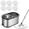 Spin Mop Bucket System Stainless Steel Bucket and Mop Set