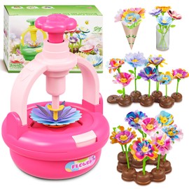 Plunack DIY Flower Craft Set Children, Craft Girls 4-8 Years, Flower Press Craft DIY Girls Toy Fabric Flowers Craft Set Creative Flower Garden Craft Set Gifts for Girls 3 4 5 6 7 Years