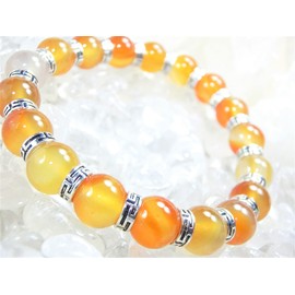 Kanoishi ∞ [Victory, Success ∞ Burns Your Heart!] Carnelian Bracelet, Men's, Women's Natural Stone, Power Stone (For Purification, Rough Crystal) (Women's M・Approx. 6.3 inches (16 cm) (General Women))