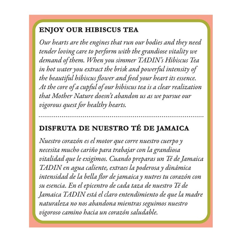 Tadin Herb & Tea Co. Hibiscus Herbal Tea. Caffeine Free.