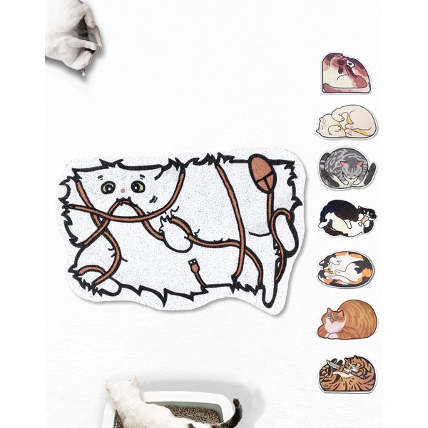 Lukamoo® Cute Cat Litter Mat (32’’X24’’), Extra-Large/XL, for Kitty Litter